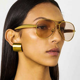 Sunglasses Women | Gold Aviator & Gradient Lens Design