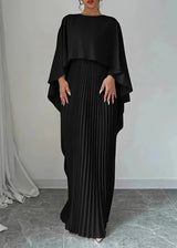 Maxi Dress | Women's Cape Overlay Pleated Formal