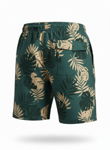 Tropical Leaf Print Trunks with Mesh-Lined Trunk Cut
