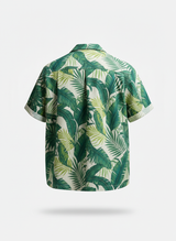 Short Sleeve Shirt with Tropical Camp Collar Cut