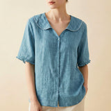Blouse Women | Peter Pan Collar & Relaxed Summer Fit