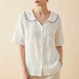 Blouse Women | Peter Pan Collar & Relaxed Summer Fit