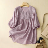 Blouse Women | Pintuck V-Neck & Smocked Waist Summer Design