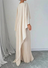 Maxi Dress | Women's Cape Overlay Pleated Formal
