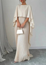 Maxi Dress | Women's Cape Overlay Pleated Formal
