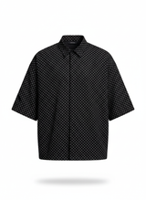 Short Sleeve Shirt Monochrome Pattern Cut