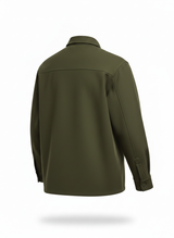 Green Shirt with Camp Collar Boxy Cut